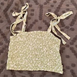 PacSun Kendall & Kylie Ruched Crop Top with bow straps